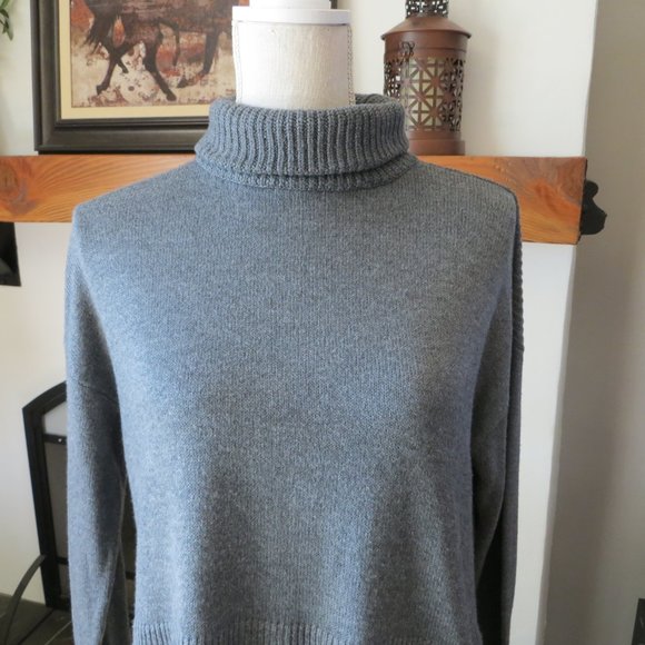 Lou & Grey Turtleneck Knit Sweater Gray S - Picture 3 of 10